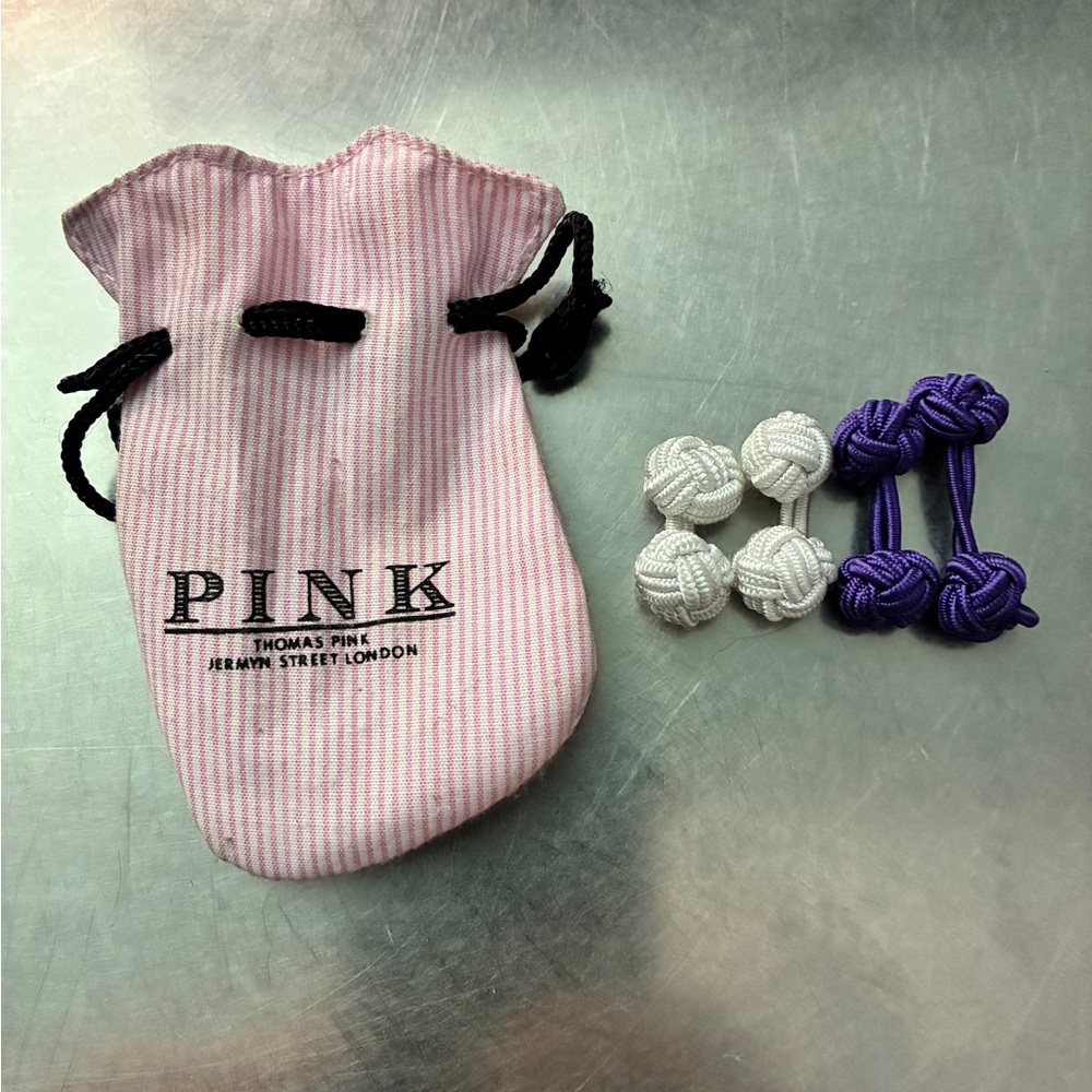 Thomas Pink Pink and Purple Cufflinks Set